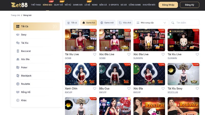 Casino tại Zet 88 là thế mạnh
